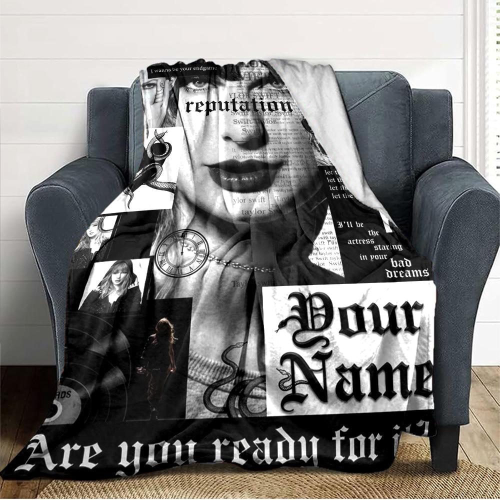 Name Custom Taylor Print Flannel Blanket High Quality Warm Comfortable Cover for All Seasons Perfect for Gifts Home Decor