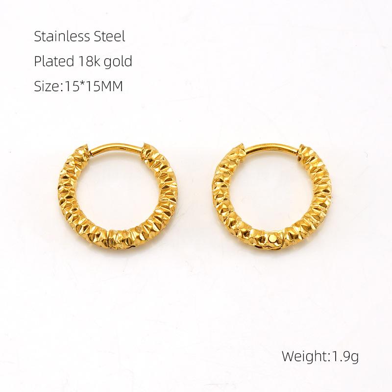 Persönlichkeit Einfache Edelstahl Geometrische Ohrringe Nischen Design Titan Stahl 18k Gold Runde Oval Ohrringe Frauen