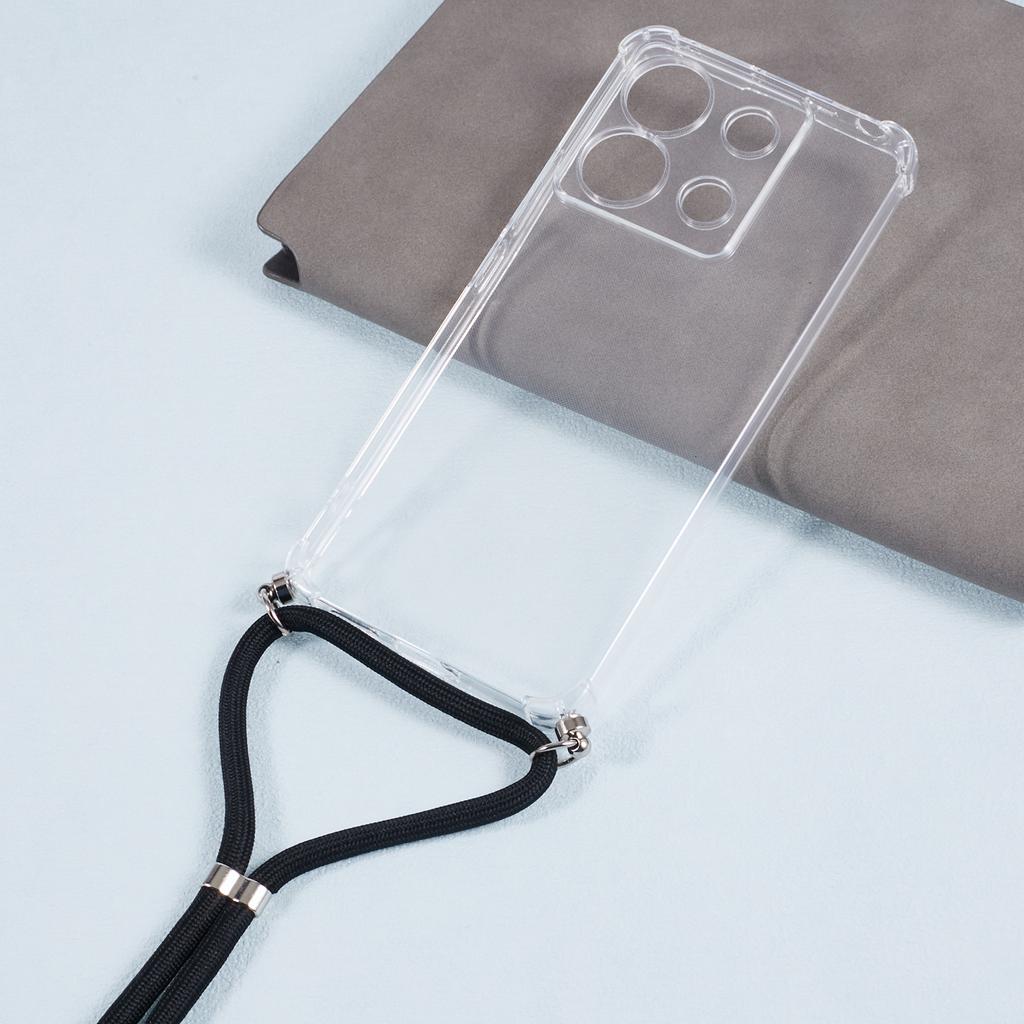 For Xiaomi Redmi Note 13 Pro 5G/Poco X6 5G TPU Case Corner Protection Phone Shell with Lanyard
