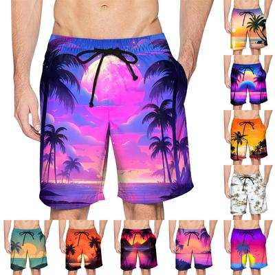 Men's Casual Fashion Shorts Men's Hawaiian Printed Loose Breathable Shorts