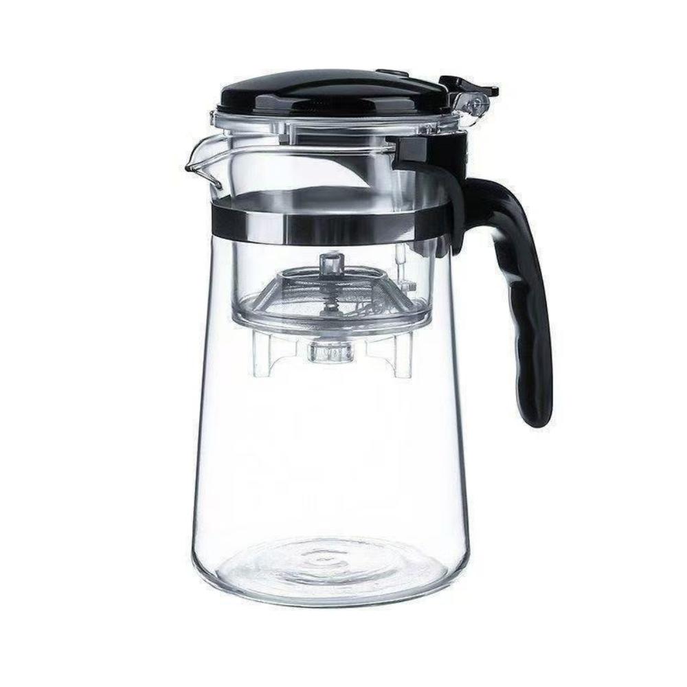 High-temperature resistant and elegant cup, household tea set, one-click tea and water filtration, glass teapot cover
