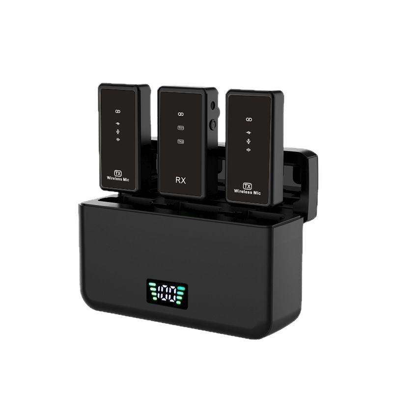 Cross-border Wireless Clip-on Microphone: Ultra-long Battery, Dual Connection, Charging Case for Mobile Recording