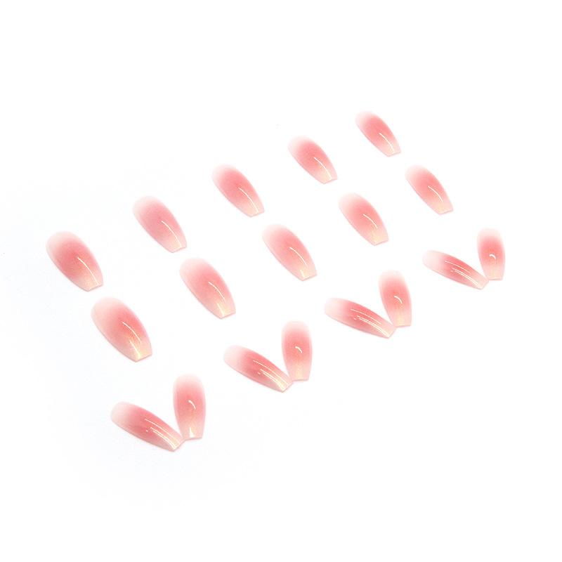 24 Stück Pure Desire Simple Aurora Glitter Lange Ballettnägel Eis Transparent Weiß Nagelstück Gefälschte Nägel Fee Volle Muse