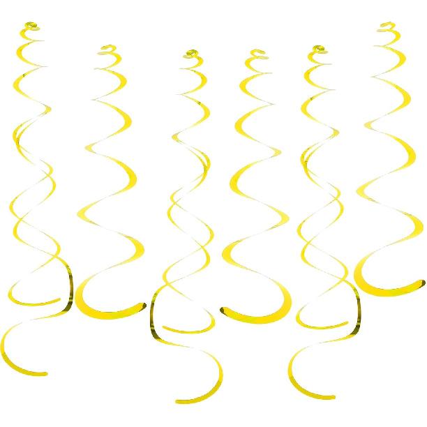 Fumwase 30 PCS Party Swirl Decorations Hot Pink Shinny Foil Hanging Swirl Decorations with Double-Swirls and Single-Swirls Plastic Streamer for