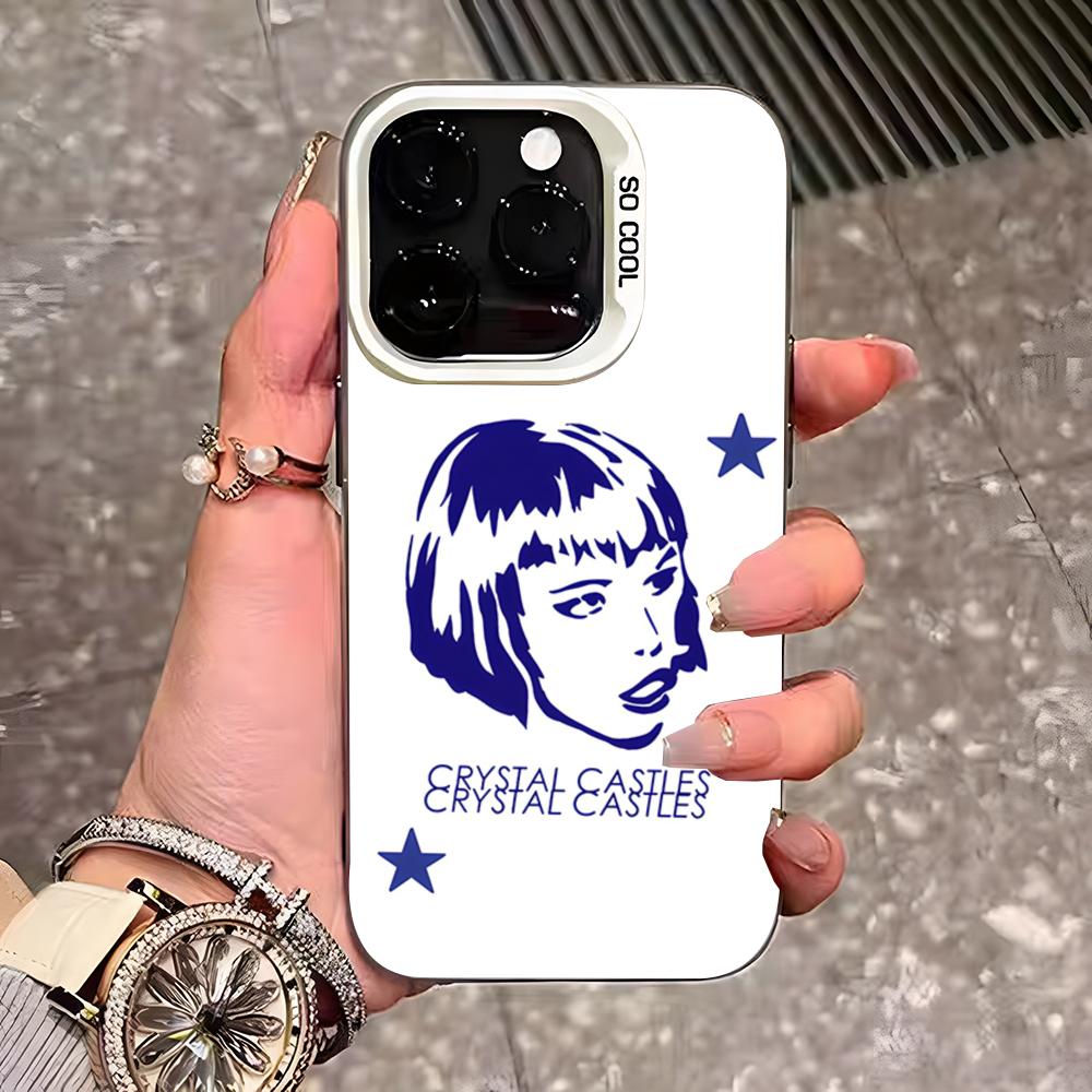 Band C-Crystal Castles Phone Case For IPhone 17 Pro Max 16 Pro Max 15 14 13 11 12 Mini Xs X Xr 7 8 Plus Se Color Silver Cover