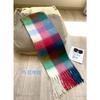 Autumn and winter rainbow plaid warm scarf sweet soft waxy long mohair fringed scarf retro