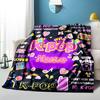 1PC Custom Name K-Pop Music Love Flannel Blankets Patterns Throw Blanket All-Season Soft Gift for Couch, Bed, Camping Gifts