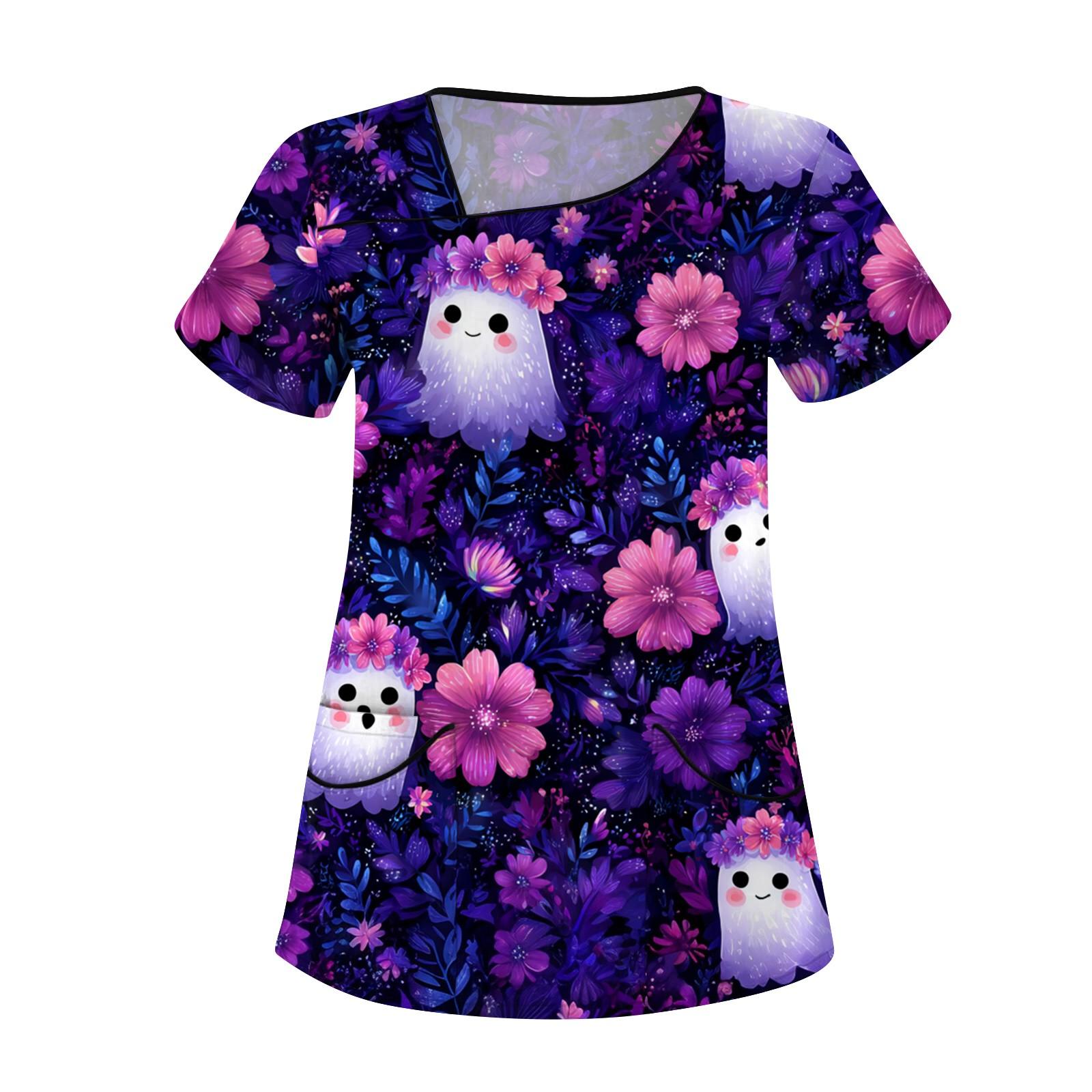 

Жіночий робочий одяг з принтом, похилим коміром і двошаровими кишенями, базовий верхній пуловер XXXXL