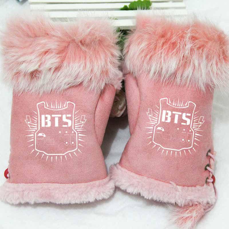 Halbe Paar 1-Finger-Handschuhe BTS Kpop Warme Handschuhe Schnürhandschuhe Fingerlos Neue Handschuhe