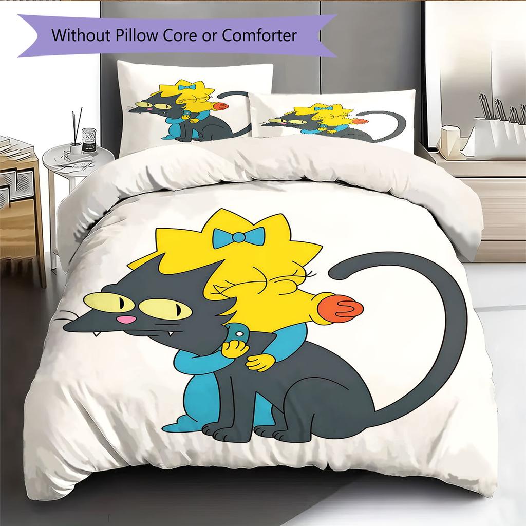 Maggie Simpson Pattern Bedding Home Decoration Birthday Gift ( 1 Duvet Cover + 2 Pillowcase, Without Core),fan Merchandise.