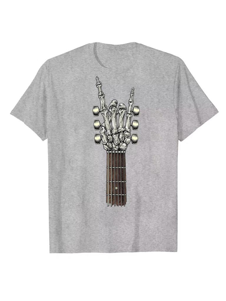 Unisex Rock And Roll Guitar Print TShirt Casual Short Sleeve Spring Summer Fall Gift Tops