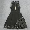 Women's European & American Style Deep V Floral Bandage Dress - Sexy Evening Gown & Short Dress