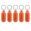 5Pcs Plastic Key Float Floats Keychain Floating Key Chain for Swimming Beach Outings Water Sports Orange