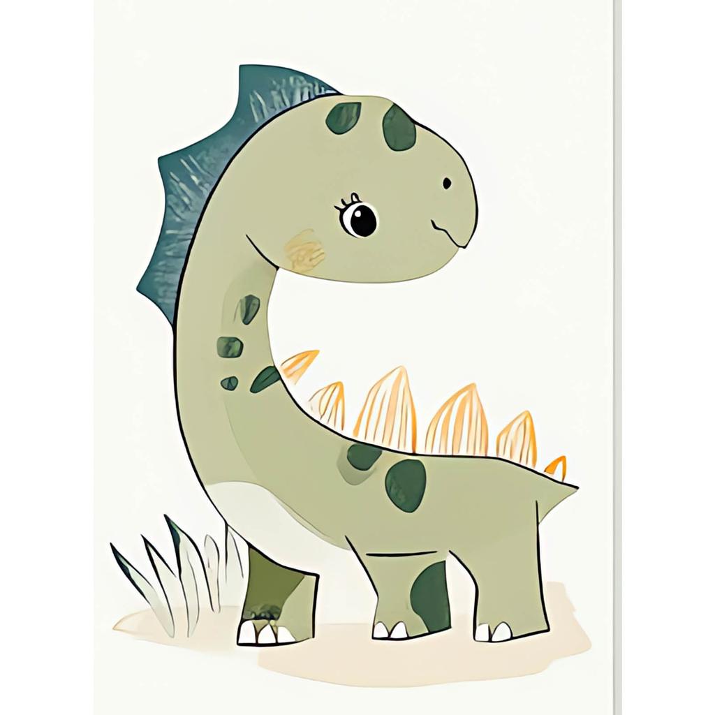 Plakat Uśmiechnięty Dinozaur Plakat Uśmiechnięty Dinozaur, 70X100 Cm, Bez Ramy, Papier Matowy 230 Gsm