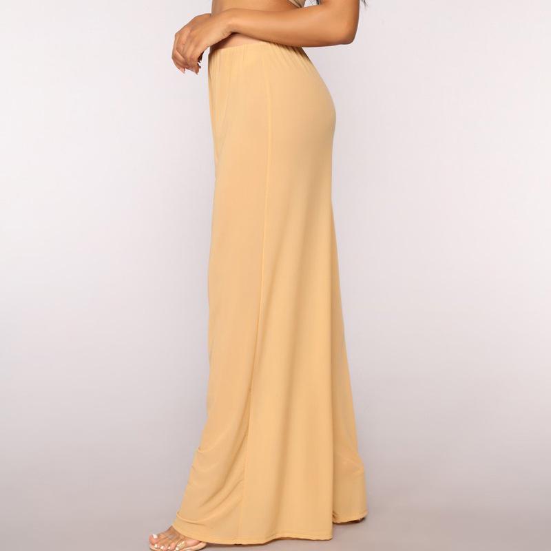 2023 Summer Solid Mesh Wide-Leg See-Through Nightclub Pants for Europe & America