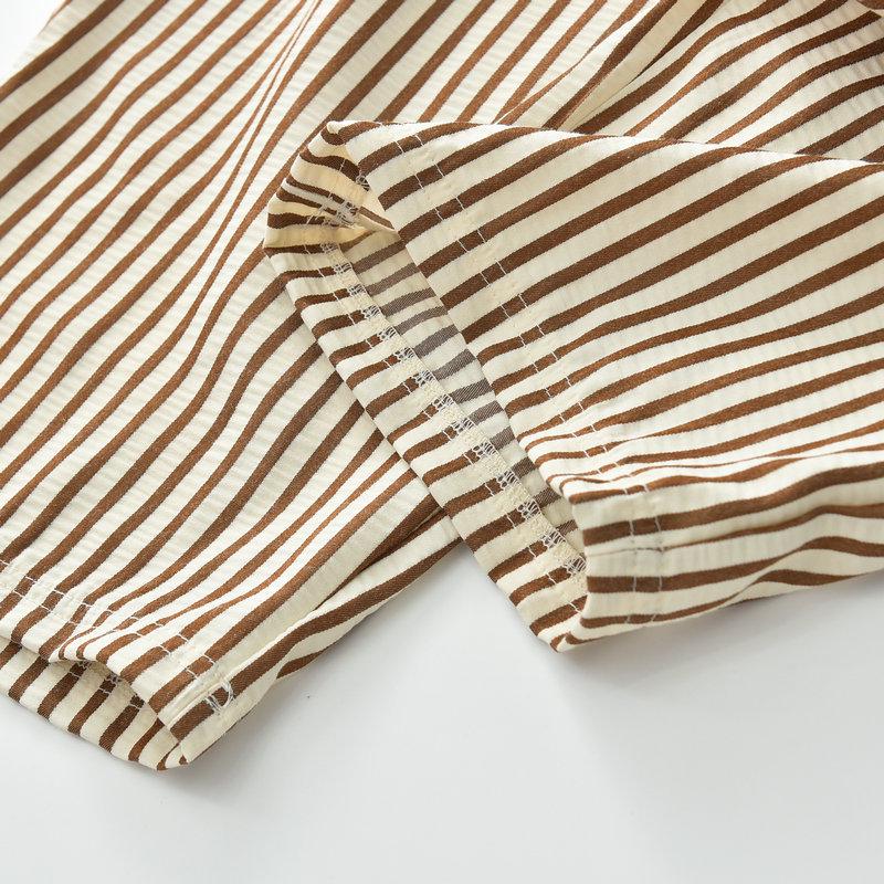 Damen 2024 Sommer Retro Gestreifte Micro Flare Freizeithose