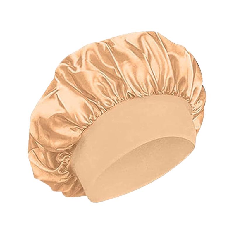 Women's Wide Brim Satin Sleep Cap – High Elasticity Hair Care Beauty Hat