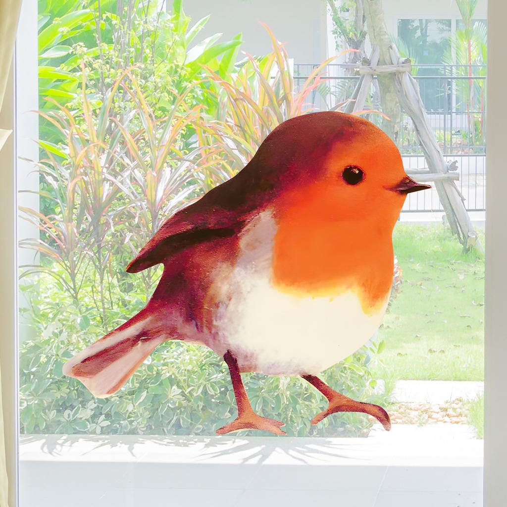 Realistic Small Robin Wall Sticker Window Sill Window Decal for Bedroom Living Room Door Kindergarten Decor