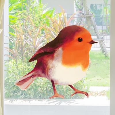 Realistic Small Robin Wall Sticker Window Sill Window Decal for Bedroom Living Room Door Kindergarten Decor