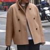 Women's Casual Loose Fit Color Long Sleeve Button Down Jacket with Lapel Collar for Daily Wear