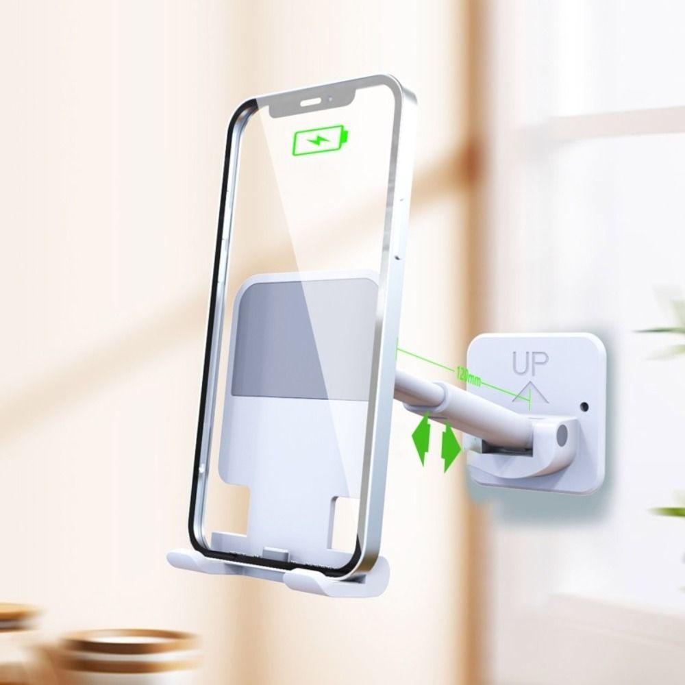 

Foldable Telephone Stand Wall Mounted Cellphone Stand New Storage Rack Kitchen білий