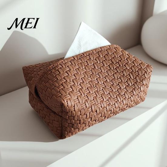 Convenient Tissue Holder for Car Foldable PU Leather Box, Multi-Purpose Desktop Storage Organizer, Travel Portable Case Simple Style Napkin