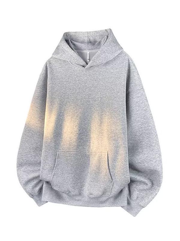 Men's Trendy Heavyweight Hoodie - New Autumn/Winter Solid Color Loose Fit by High Street Brand