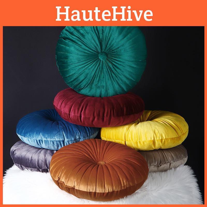 Cozy Round Pumpkin Back Seat Chair Cushion With Soft Velvet Touch And Durable Design