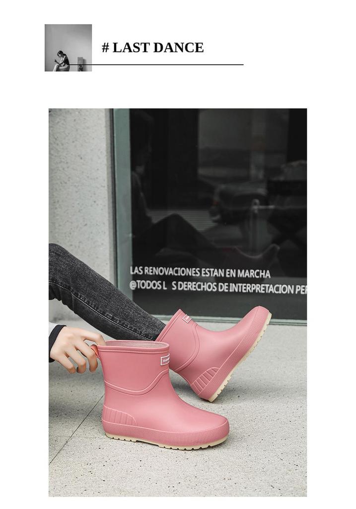 Women's Japanese and Korean Waterproof Non-Slip Rain Boots - Wear-Resistant, Soft Sole, Comfortable for Outdoor and Kitchen