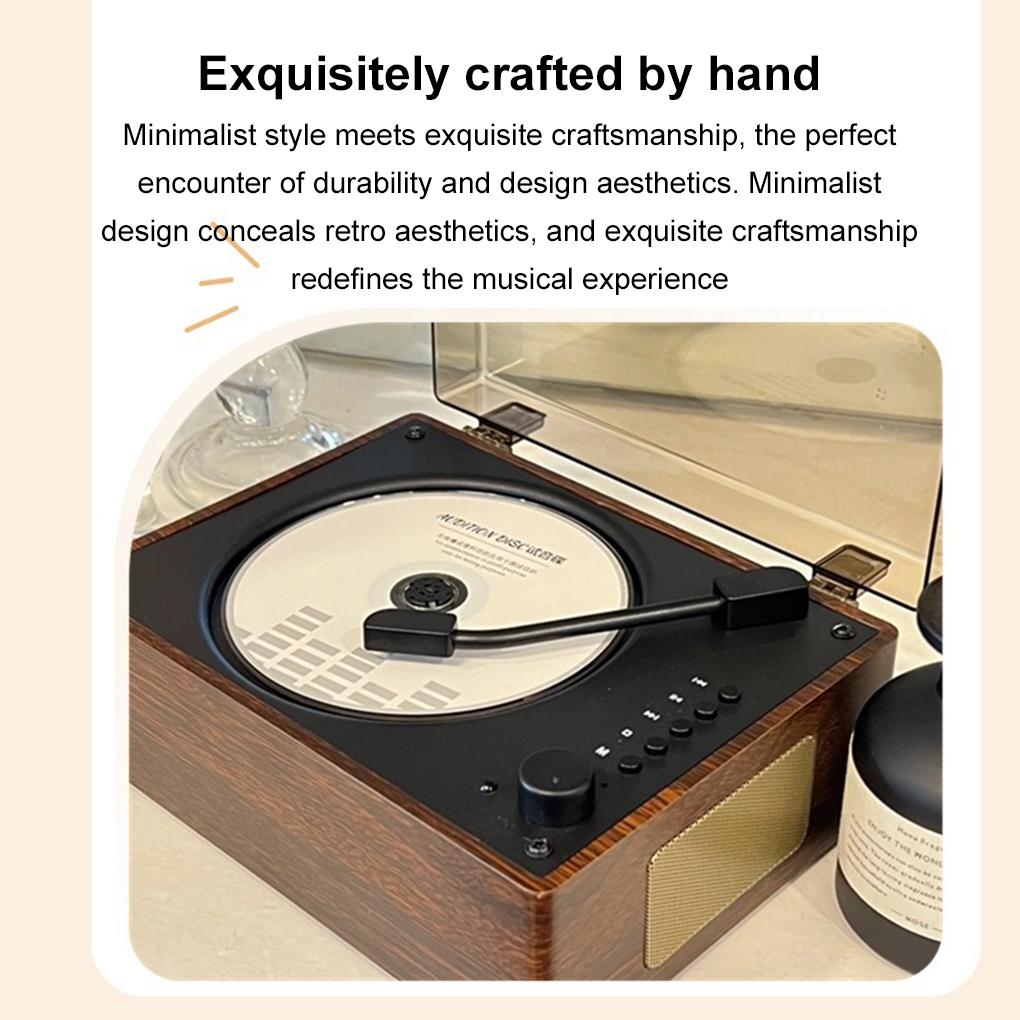 Lettore CD Retro Portatile Ricaricabile Altoparlante Wireless Bluetooth-Compatibile 5.0 Bidirezionale Supporto CD USB 3.5mm AUX Lettore Musicale CD