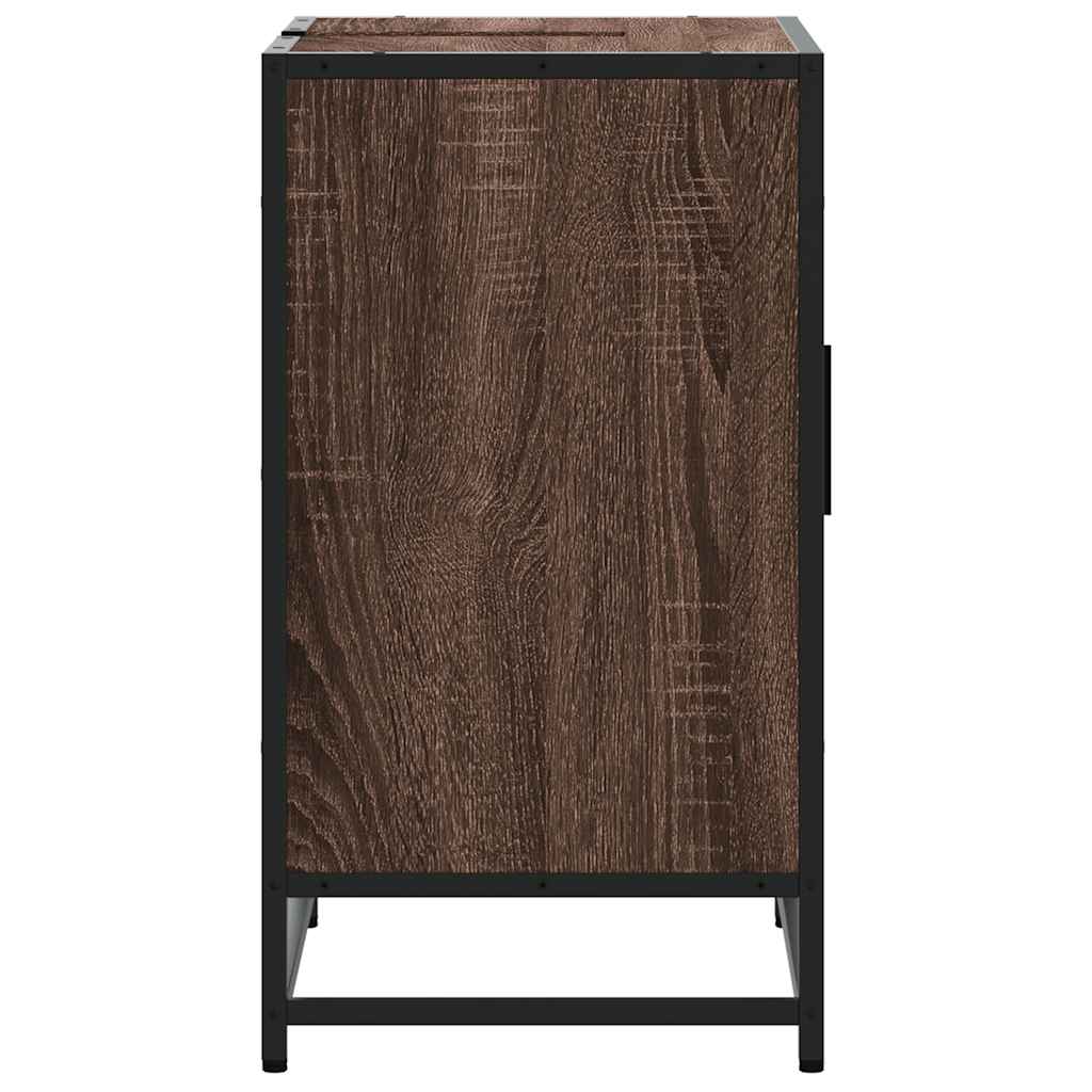 Bathroom Vanity Cabinet Brown Oak Effect 65 X 33 X 60 Cm