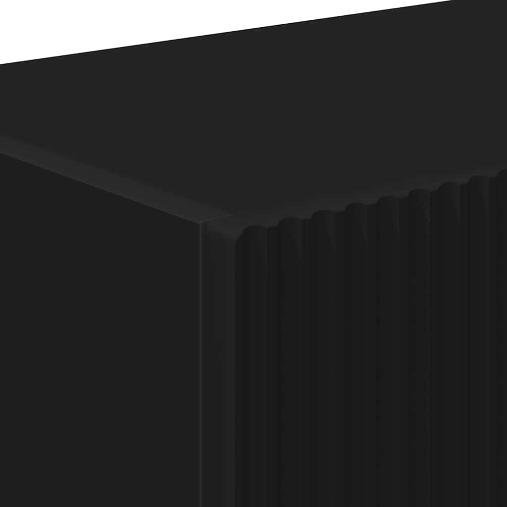 TV Wall Cabinet 2 Pcs Black Engineered Wood