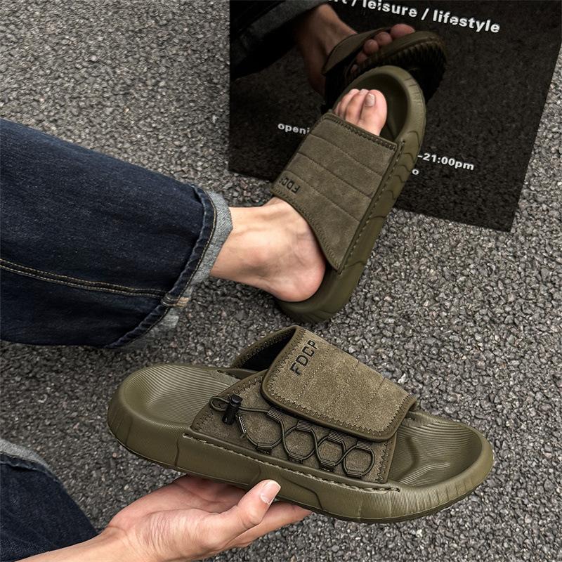 Sandals Men's Summer Outer Wear Sports Slippers New Fashion Platform Heightening Shoes Non-slip Beach Shoes 371295-J