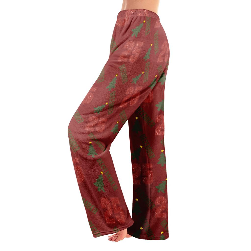 Pajama Pants Sleepwear Casual Drawstring Elastic Waist Pants Comfy Straight Yoga Loose Trousers