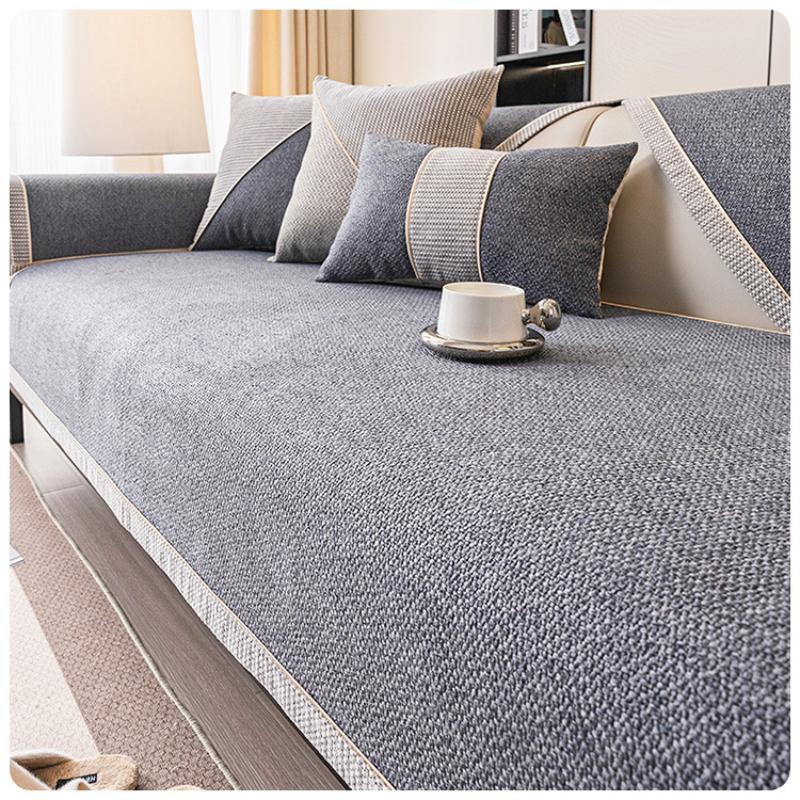 Braid All-season Cotton and Linen Sofa Mat Anti-skid Furniture Protection Cover Modern Style Universal Sofa Cover Backrest Towel