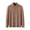 Men's Plus Velvet Knitwear Winter Lapel Polo Shirt - Middle-aged Casual Warm Long Sleeve Sweater Base Layer