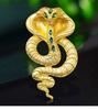 SKEDS Fashion Women Men Vintage Crystal Matte Cobra Brooches Pins Exquisite Retro Classic Unsiex Suit Office Snake Badges Gift