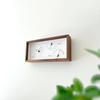 KATOMOKU Thermo Clock Walnut km-152WA Wooden Clock with Thermometer and Hygrometer, Wall or Tabletop Use, 25.5 x 12.1 x 4.6 cm
