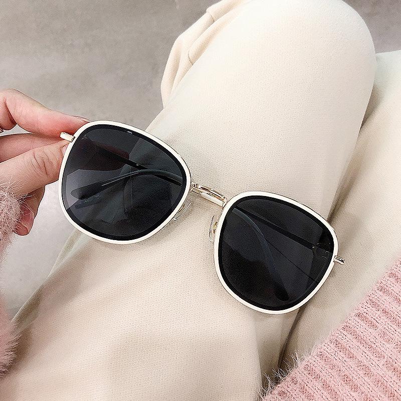 Women'S Sunglasses Round Face Sunglasses Uv Protection Versatile Moisture Protection Sunscreen Big Face Thin Glasses