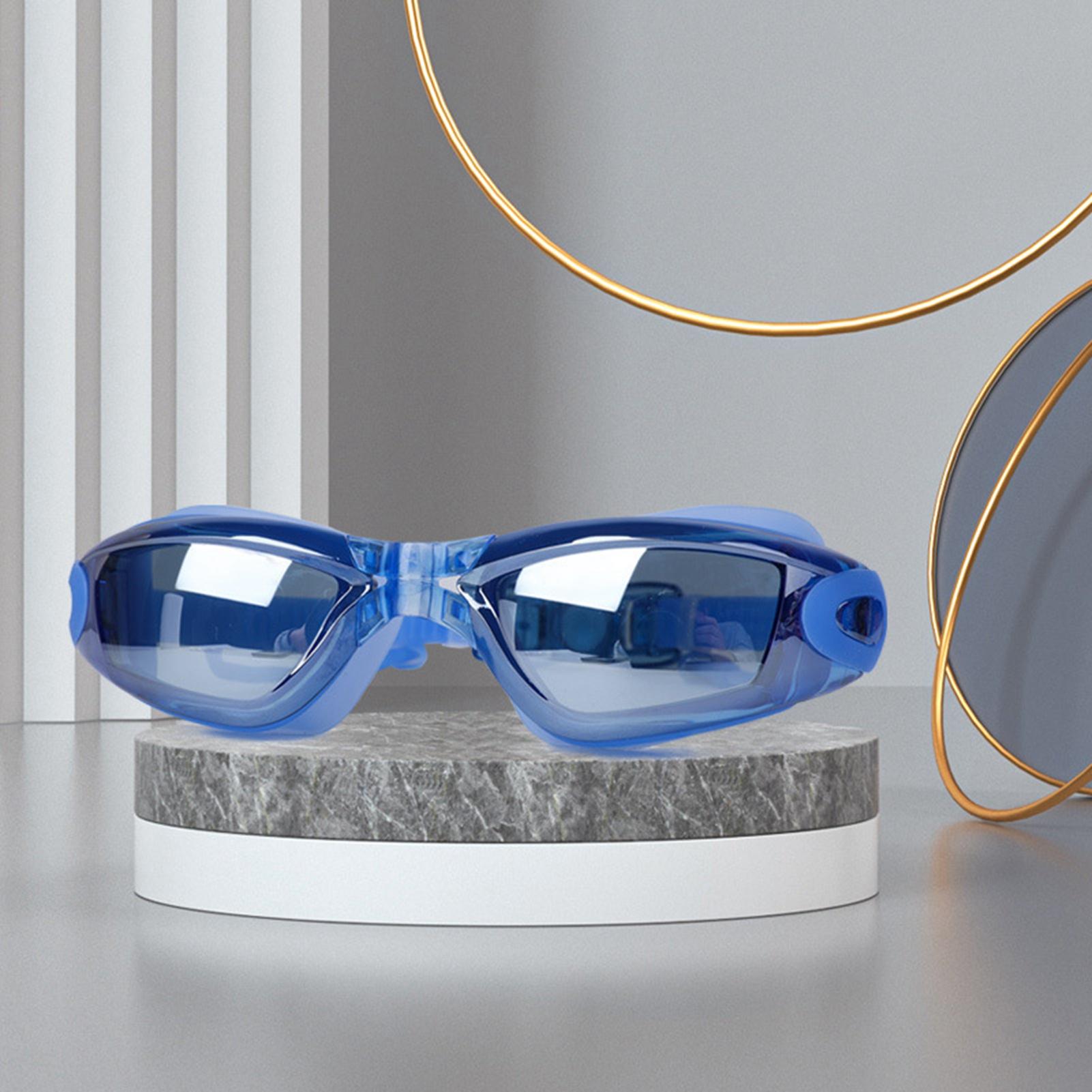 

Очки для плавания HD Водонепроницаемые Защита от запотевания Большая оправа Гальванические очки Formen Женские Синие