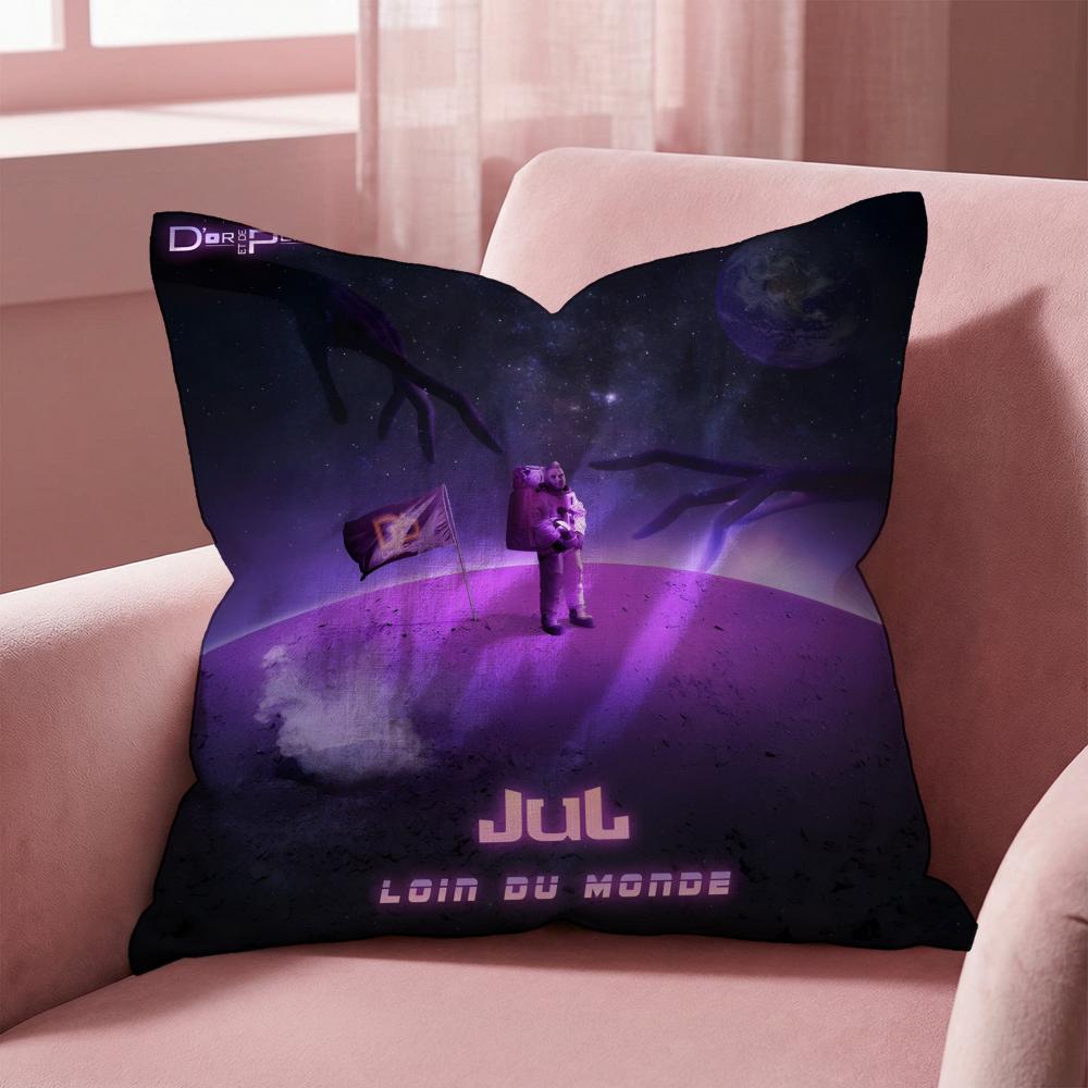 Rapper JuL C'est Pas Des Lol Cushion Cover Multi-Scene Pillow Cover for Home & Car - Reversible, Soft & Durable for Daily Use