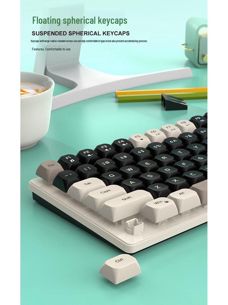 Viper KM100 Wired Keyboard & Mouse Set - Mechanical Feel, Color-Matched USB for Office, Computer, Notebook Use
