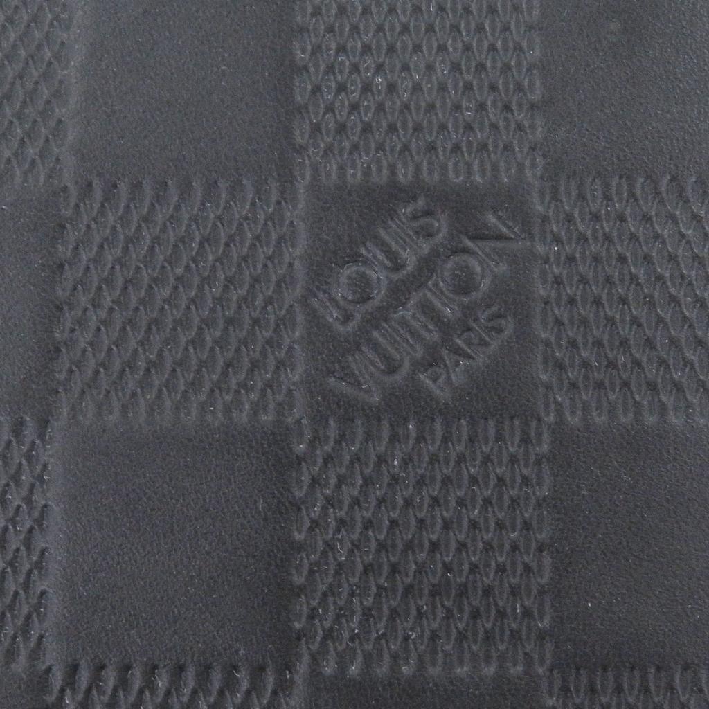 Great LOUIS VUITTON Purse Damier Anfini Zip Around black leather mens N61254 Used