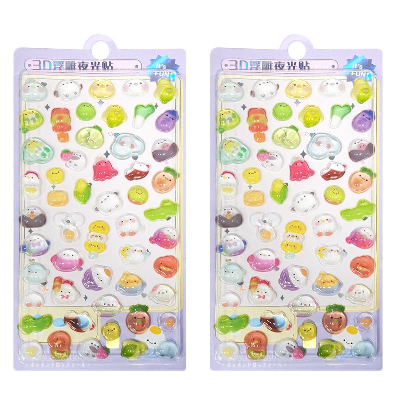 

2Sheet Cartoon Animal Style 3D Embossed Sticker 6 Pattern Available Cute Creative Decoration for Notebook Planner Stationery ZYF