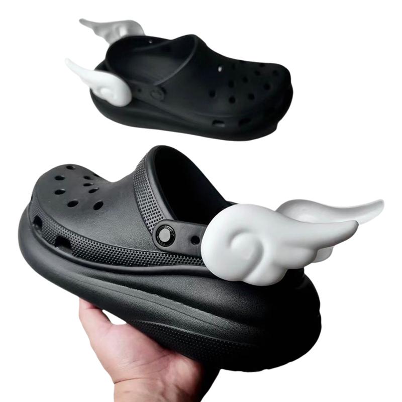 1 Pair Cartoon Girl Gift Shoes Buckle Diy 3D Hole Shoe Accessories Lovely Angel Wings Hole Shoe Charms Decoration