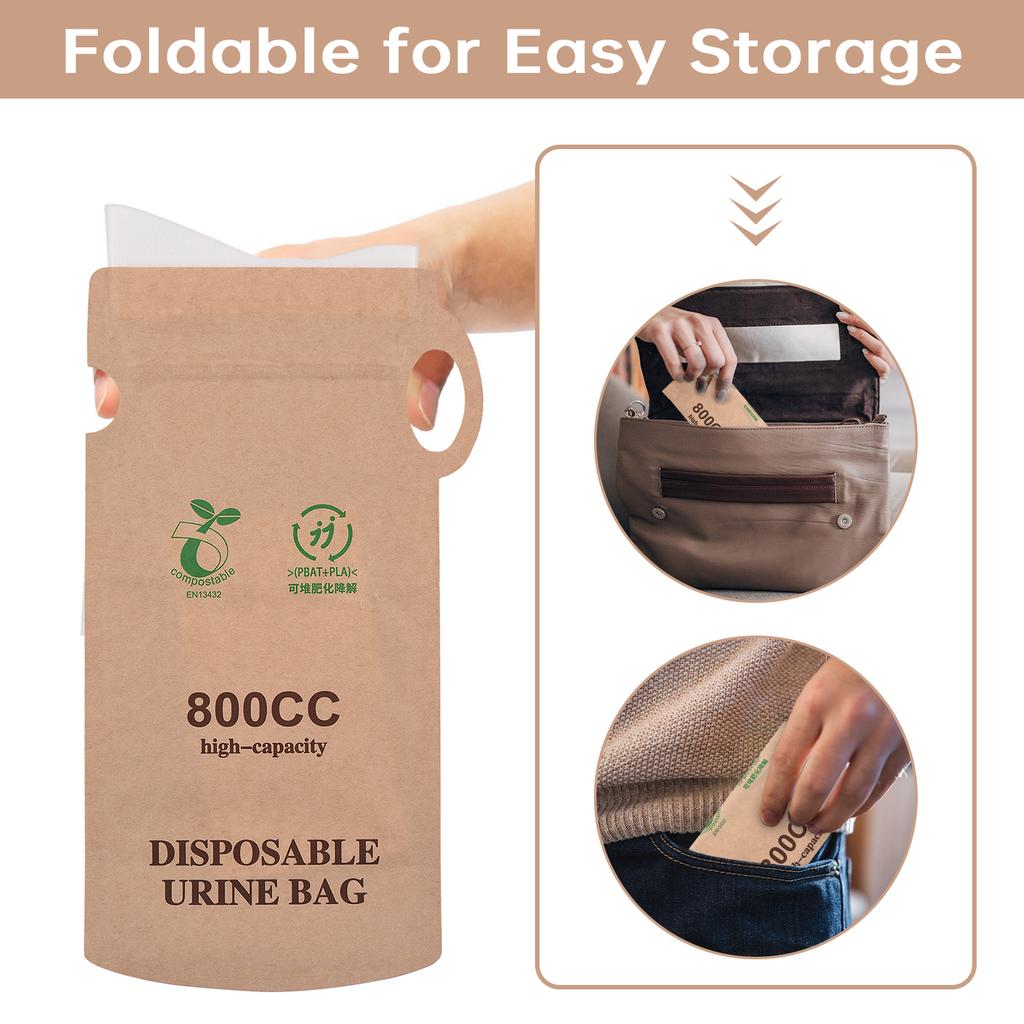 10pcs Emergency Disposable Urinal Bags Car Vomit Bag 800cc Camping Pee Bags Unisex Urine Bag for Travel Traffic Jam