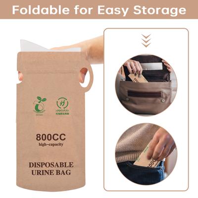 Emergency Urinal Bag, Disposable Pee Bags, Unisex 800  Capacity for Adults, Kids, Travel, and Camping