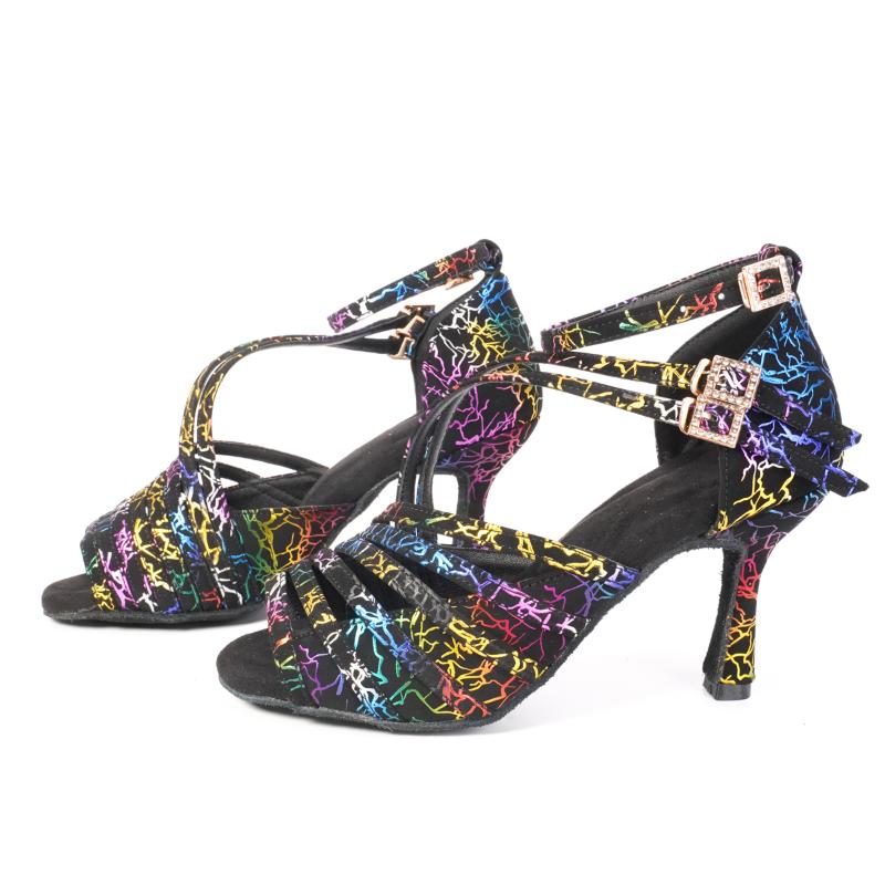 Professionelle Tanzschuhe für Damen, Ballsaal-Tanzschuhe, lateinamerikanische Tanzschuhe mit Absatz, 9 cm