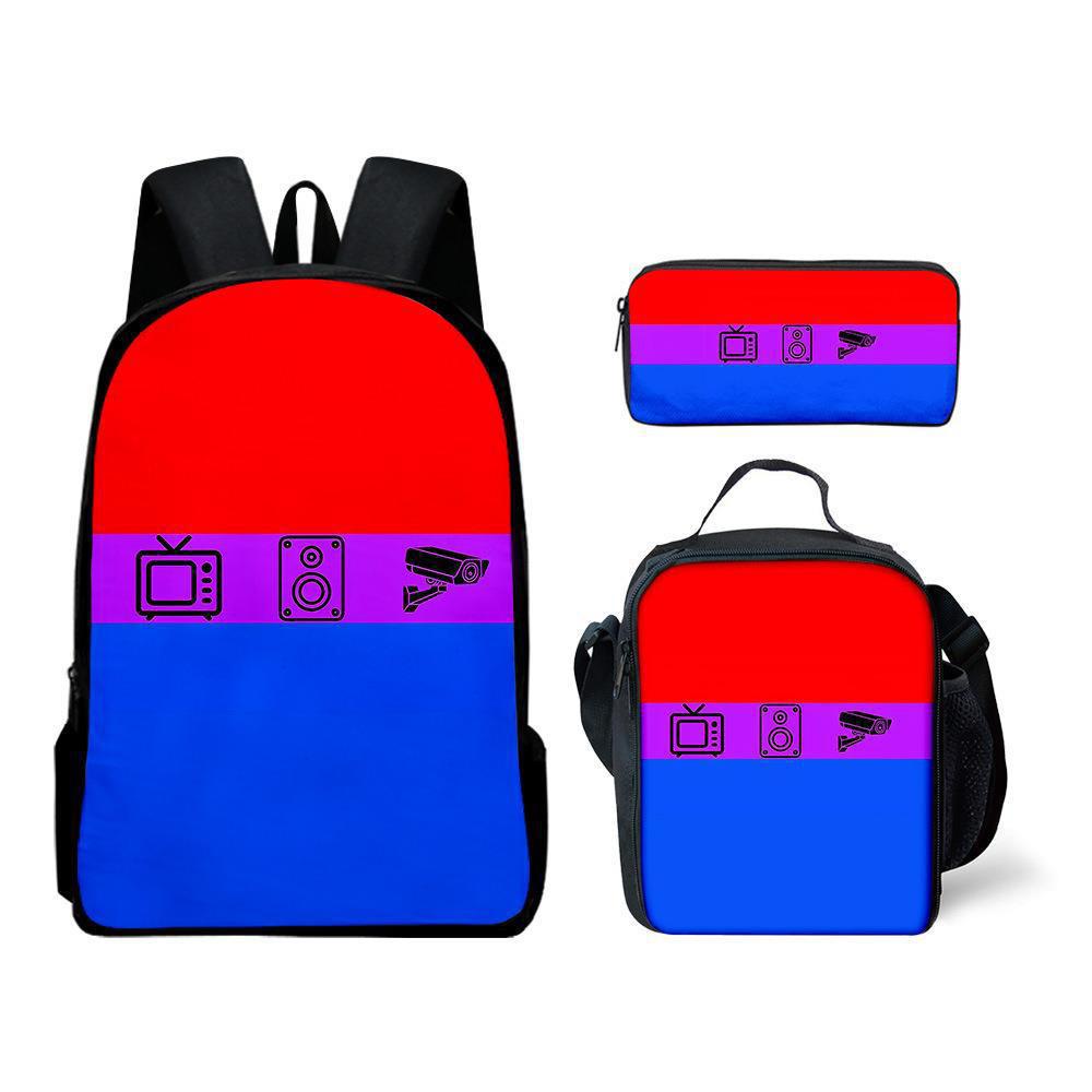 Skibidi toiletman schooltas titan monitorman rugzak schoudertas etui driekoppige set