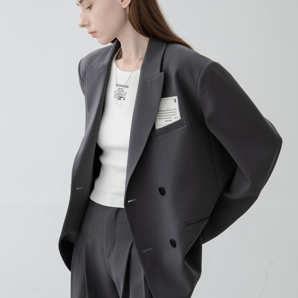 Stylish Korean Loose Oversize Suit Jacket Women's High-end Korean Loose School Uniform Top Trend